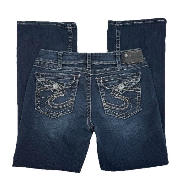 Silver Jeans Womens 30x30 Blue Suki Surplus Boot Cut Dark Wash Denim Flap Pocket - Picture 1 of 10